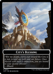 City's Blessing // Dinosaur Double-Sided Token [The Lost Caverns of Ixalan Commander Tokens] | Gam3 Escape