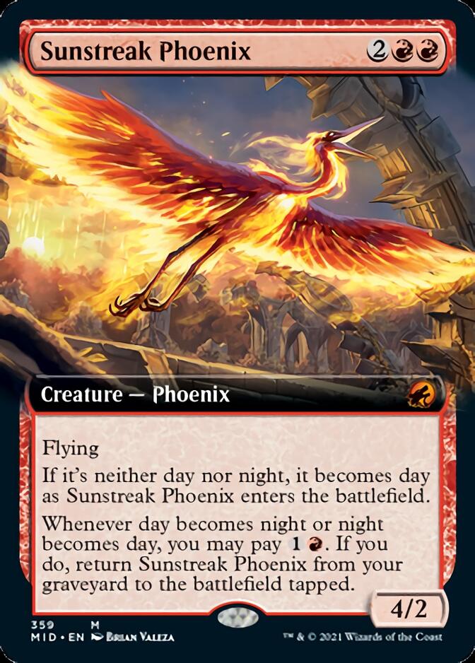 Sunstreak Phoenix (Extended Art) [Innistrad: Midnight Hunt] | Gam3 Escape