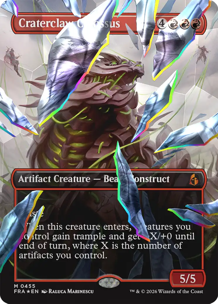 Craterclaw Colossus (Borderless) (Facet Foil) [Reality Fracture] | Gam3 Escape