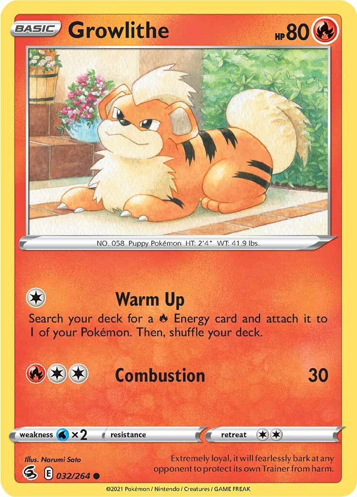 Growlithe (032/264) [Sword & Shield: Fusion Strike] | Gam3 Escape