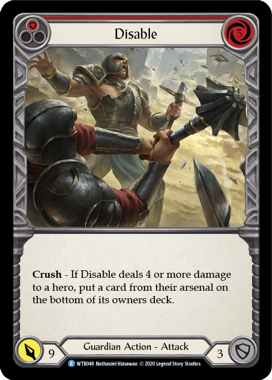 Disable (Red) [U-WTR048] (Welcome to Rathe Unlimited)  Unlimited Rainbow Foil | Gam3 Escape