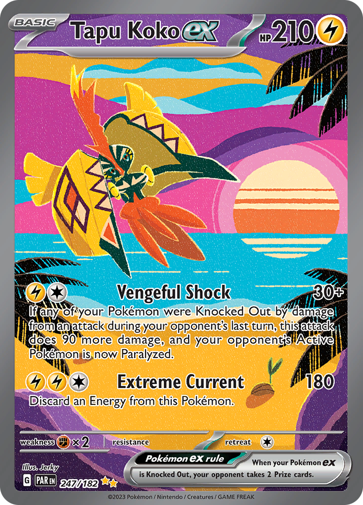 Tapu Koko ex (247/182) [Scarlet & Violet: Paradox Rift] | Gam3 Escape