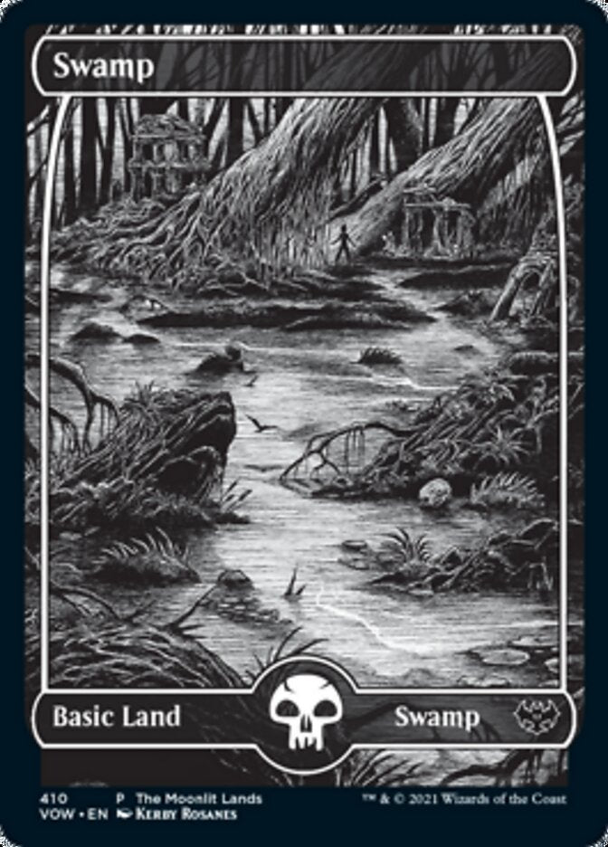 Swamp (The Moonlit Lands) (Foil Etched) [Innistrad: Crimson Vow Promos] | Gam3 Escape