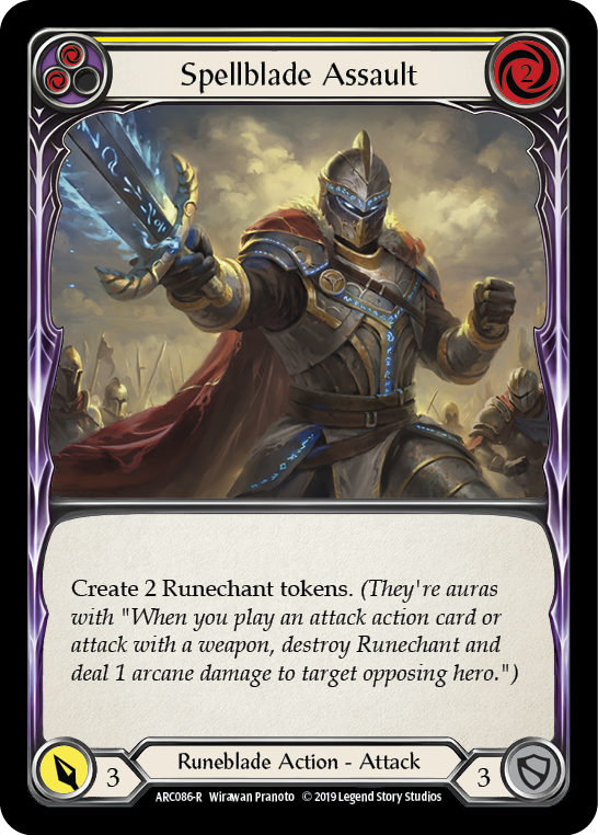 Spellblade Assault (Yellow) [ARC086-R] (Arcane Rising)  1st Edition Normal | Gam3 Escape