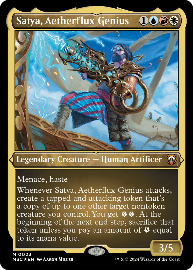 Satya, Aetherflux Genius (Foil Etched) [Modern Horizons 3 Commander] | Gam3 Escape