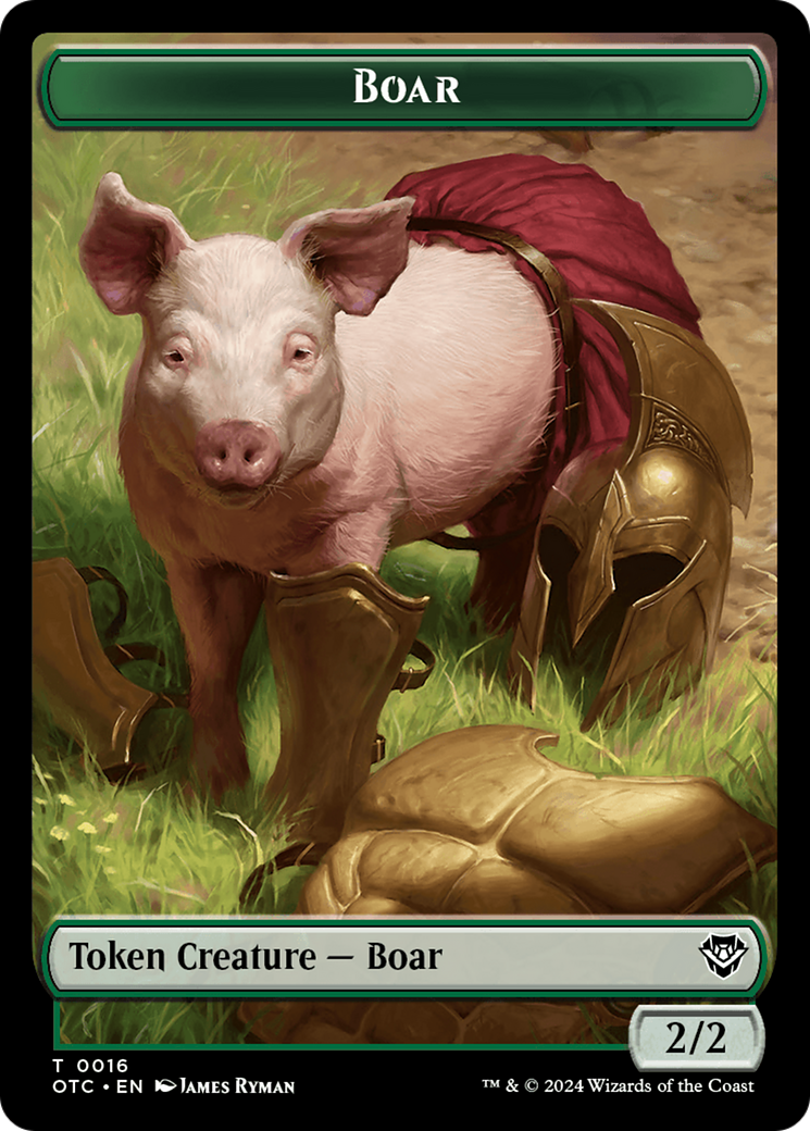 Boar // Manifest Double-Sided Token [Outlaws of Thunder Junction Commander Tokens] | Gam3 Escape