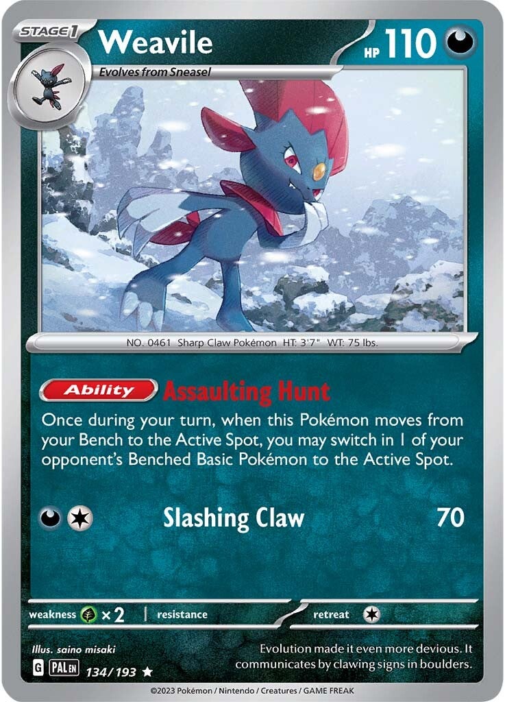 Weavile (134/193) [Scarlet & Violet: Paldea Evolved] | Gam3 Escape