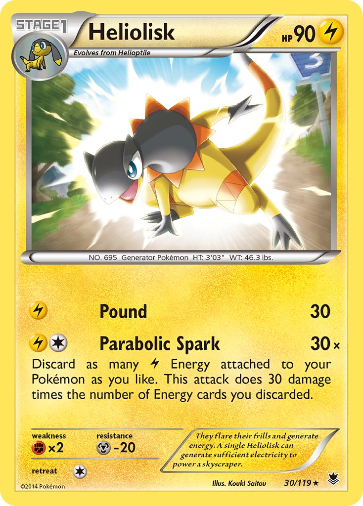 Heliolisk (30/119) (Theme Deck Exclusive) [XY: Phantom Forces] | Gam3 Escape