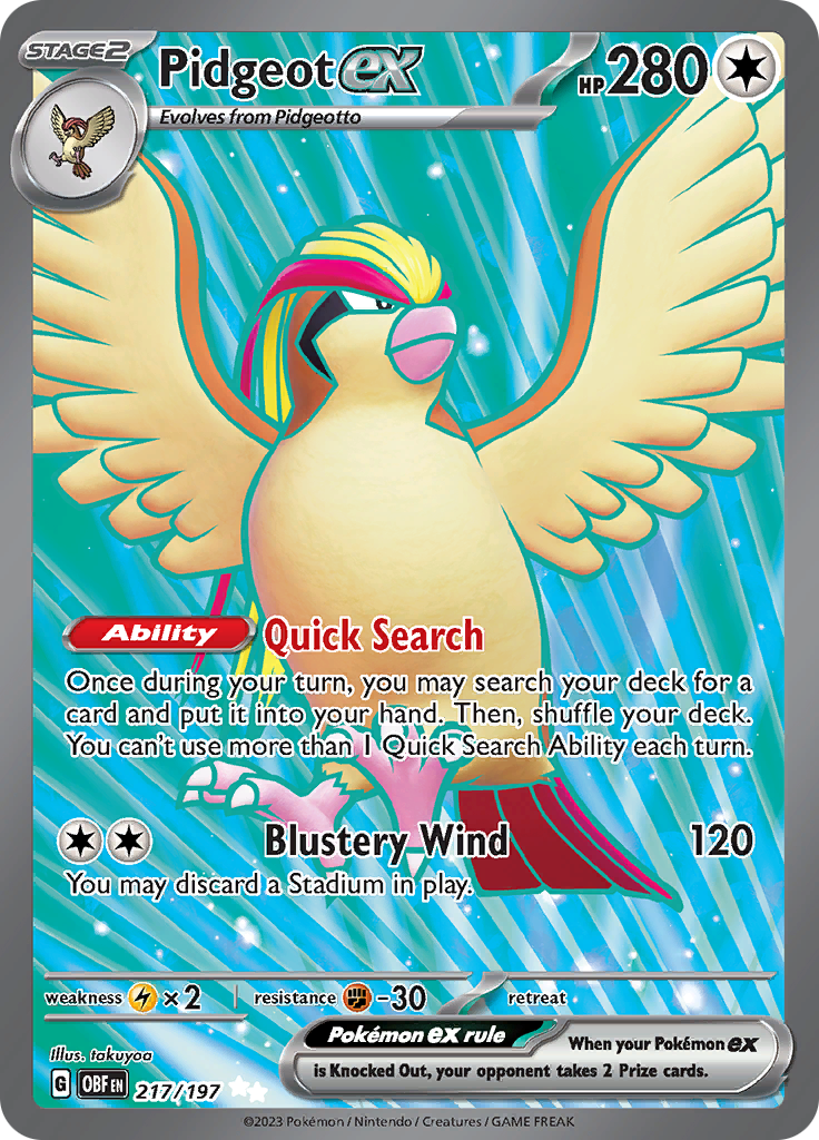 Pidgeot ex (217/197) [Scarlet & Violet: Obsidian Flames] | Gam3 Escape