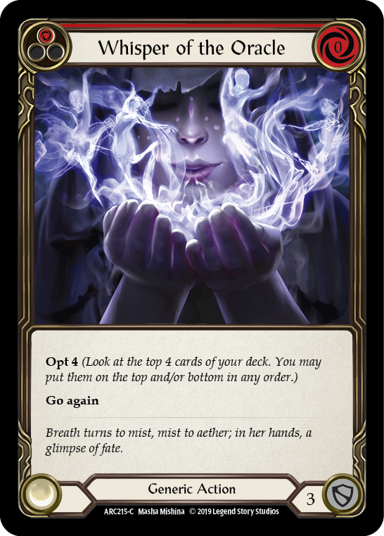 Whisper of the Oracle (Red) [ARC215-C] (Arcane Rising)  1st Edition Normal | Gam3 Escape