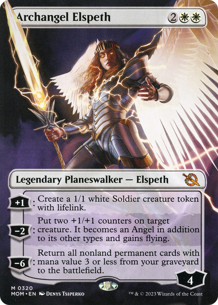 Archangel Elspeth (Borderless Alternate Art) [March of the Machine] | Gam3 Escape