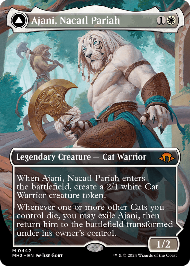 Ajani, Nacatl Pariah // Ajani, Nacatl Avenger (Borderless) [Modern Horizons 3] | Gam3 Escape