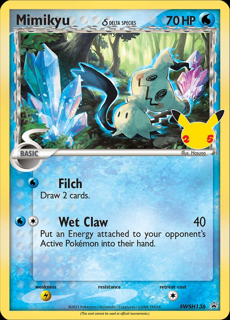 Mimikyu (SWSH136) (Delta Species) (Celebrations) [Sword & Shield: Black Star Promos] | Gam3 Escape