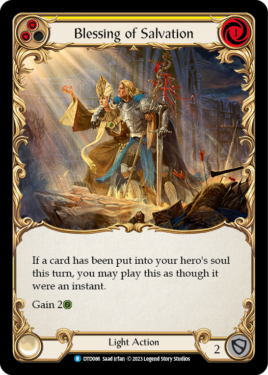 Blessing of Salvation (Yellow) [DTD086] (Dusk Till Dawn)  Rainbow Foil | Gam3 Escape