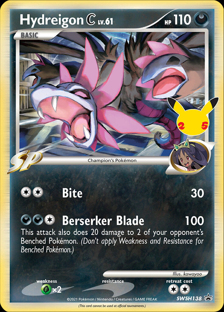 Hydreigon C (SWSH138) (Celebrations) [Sword & Shield: Black Star Promos] | Gam3 Escape