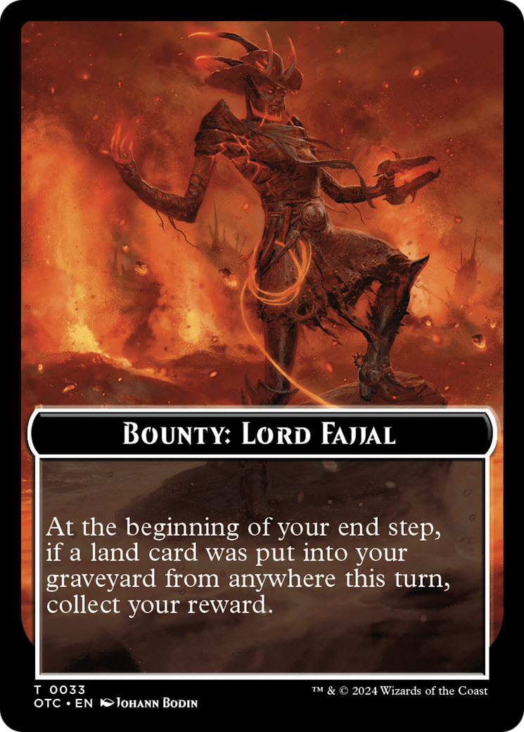 Bounty: Lord Fajjal // Bounty Rules Double-Sided Token [Outlaws of Thunder Junction Commander Tokens] | Gam3 Escape