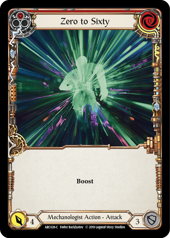 Zero to Sixty (Red) [ARC026-C] (Arcane Rising)  1st Edition Rainbow Foil | Gam3 Escape