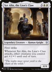 Syr Alin, the Lion's Claw [The List Reprints] | Gam3 Escape