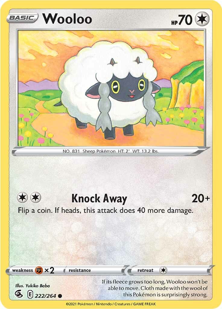 Wooloo (222/264) [Sword & Shield: Fusion Strike] | Gam3 Escape