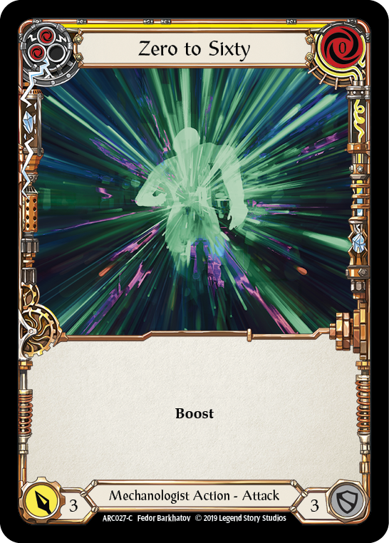 Zero to Sixty (Yellow) [ARC027-C] (Arcane Rising)  1st Edition Rainbow Foil | Gam3 Escape