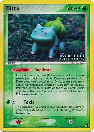 Ditto (36/113) (Stamped) [EX: Delta Species] | Gam3 Escape