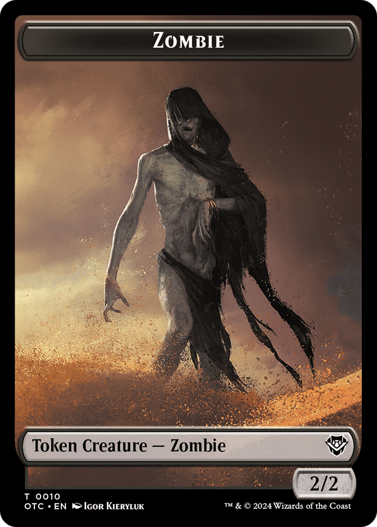Zombie // Ox Warrior Double-Sided Token [Outlaws of Thunder Junction Commander Tokens] | Gam3 Escape