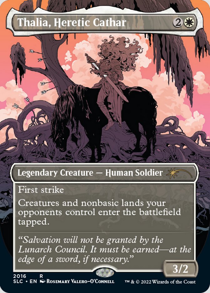 Thalia, Heretic Cathar (Borderless) [Secret Lair Countdown Kit] | Gam3 Escape