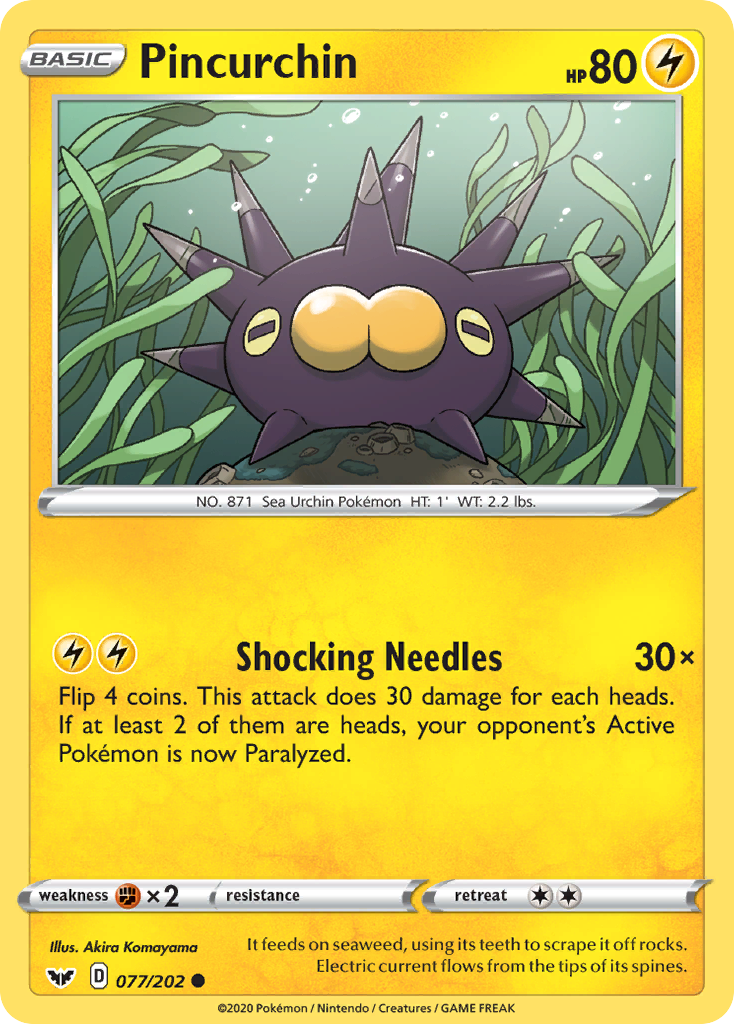 Pincurchin (077/202) [Sword & Shield: Base Set] | Gam3 Escape