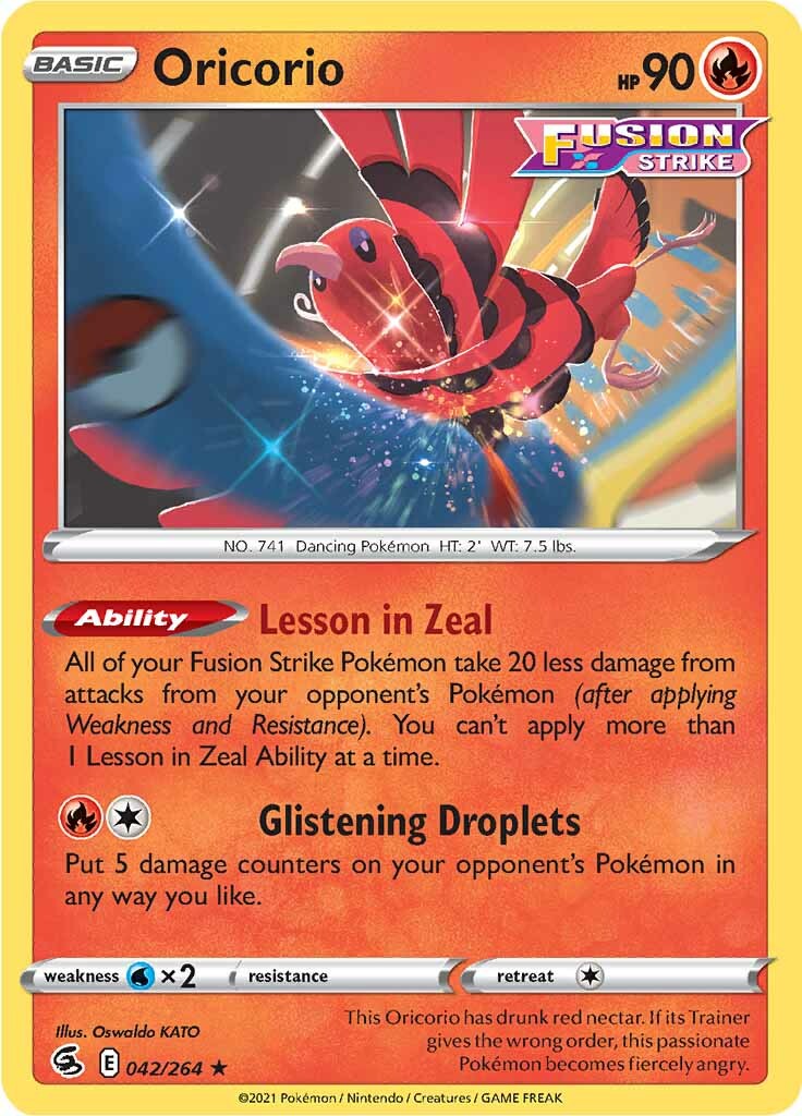 Oricorio (042/264) [Sword & Shield: Fusion Strike] | Gam3 Escape