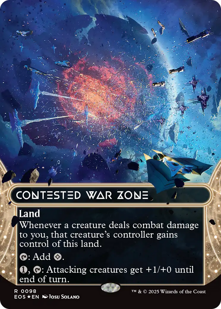 Contested War Zone (0098) (Borderless) (Galaxy Foil) [Edge of Eternities: Stellar Sights] | Gam3 Escape