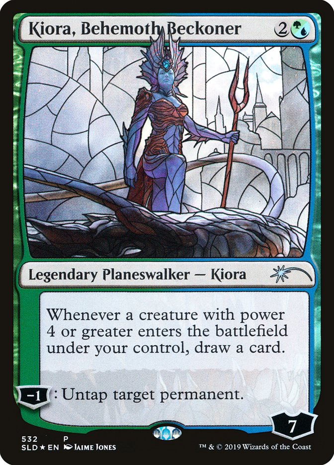 Kiora, Behemoth Beckoner (Stained Glass) [Secret Lair Drop Promos] | Gam3 Escape