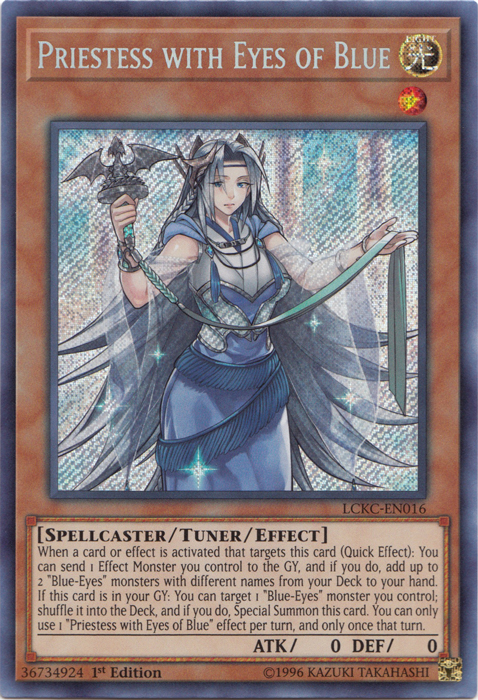 Priestess with Eyes of Blue [LCKC-EN016] Secret Rare | Gam3 Escape