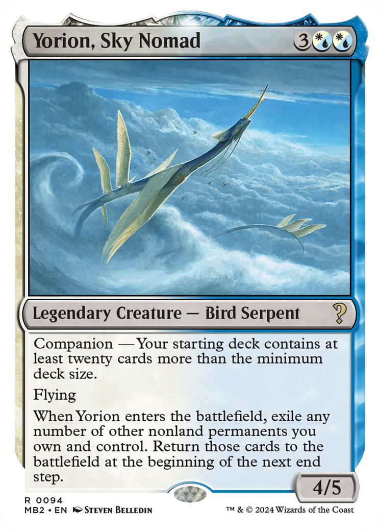 Yorion, Sky Nomad (White Border) [Mystery Booster 2] | Gam3 Escape