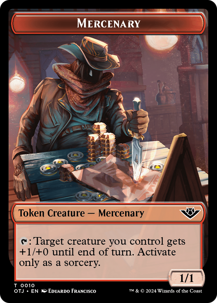 Mercenary // Spirit Double-Sided Token [Outlaws of Thunder Junction Tokens] | Gam3 Escape