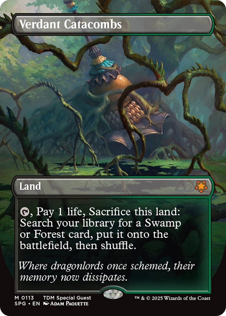 Verdant Catacombs (Borderless) [Tarkir: Dragonstorm Special Guests] | Gam3 Escape