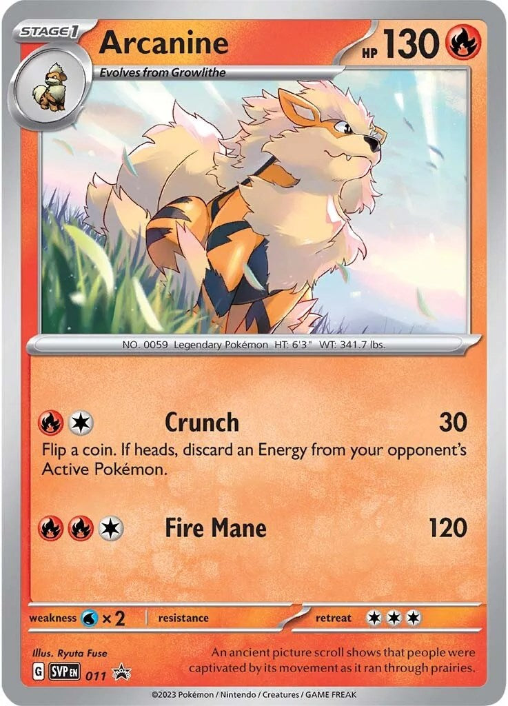 Arcanine (011) [Scarlet & Violet: Black Star Promos] | Gam3 Escape