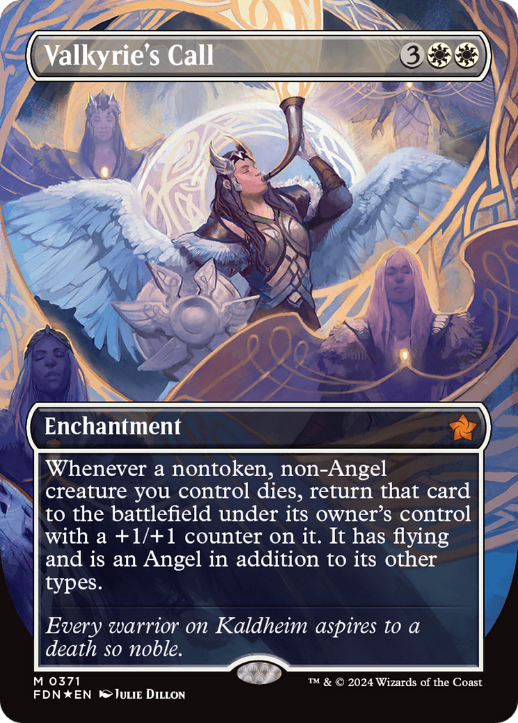 Valkyrie's Call (Borderless) (Mana Foil) [Foundations] | Gam3 Escape