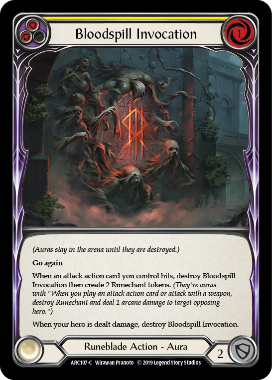 Bloodspill Invocation (Yellow) [ARC107-C] (Arcane Rising)  1st Edition Normal | Gam3 Escape