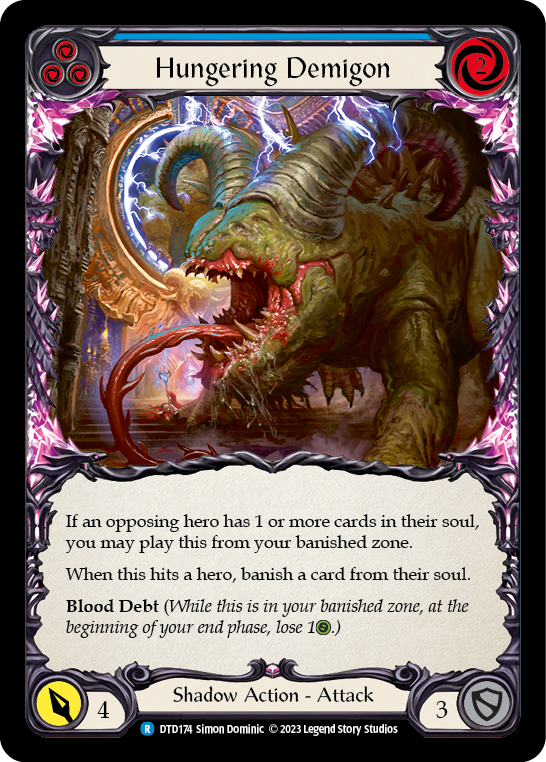 Hungering Demigon (Blue) [DTD174] (Dusk Till Dawn)  Rainbow Foil | Gam3 Escape