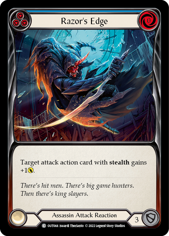 Razor's Edge (Blue) [OUT044] (Outsiders)  Rainbow Foil | Gam3 Escape