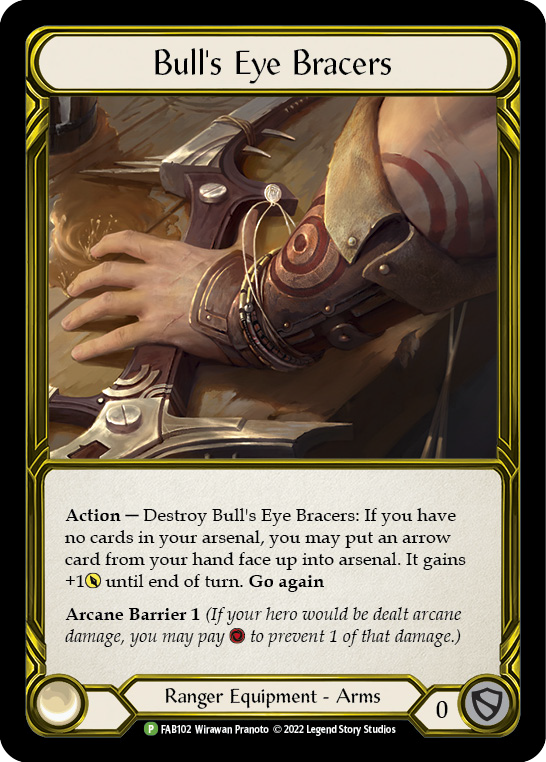 Bull's Eye Bracers (Golden) [FAB102] (Promo)  Cold Foil | Gam3 Escape