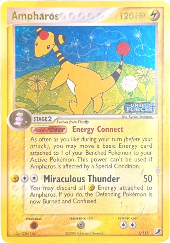 Ampharos (1/115) (Stamped) [EX: Unseen Forces] | Gam3 Escape