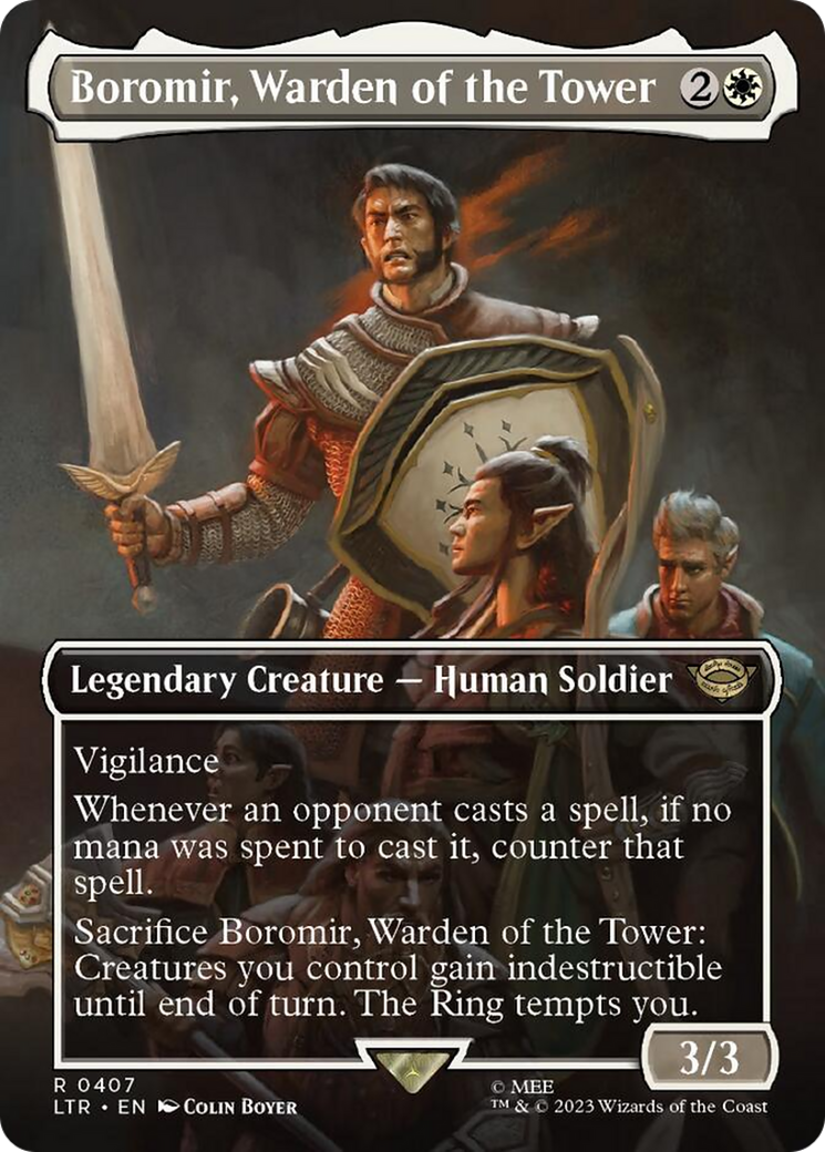 Boromir, Warden of the Tower (Borderless Alternate Art) [The Lord of the Rings: Tales of Middle-Earth] | Gam3 Escape