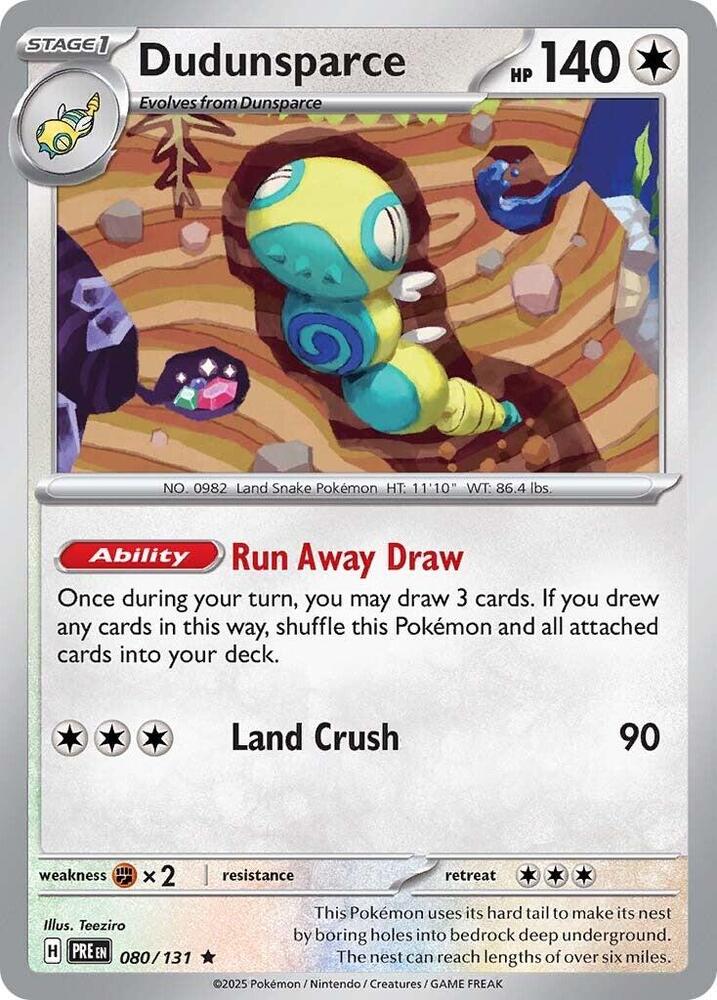 Dudunsparce (080/131) [Scarlet & Violet: Prismatic Evolutions] | Gam3 Escape