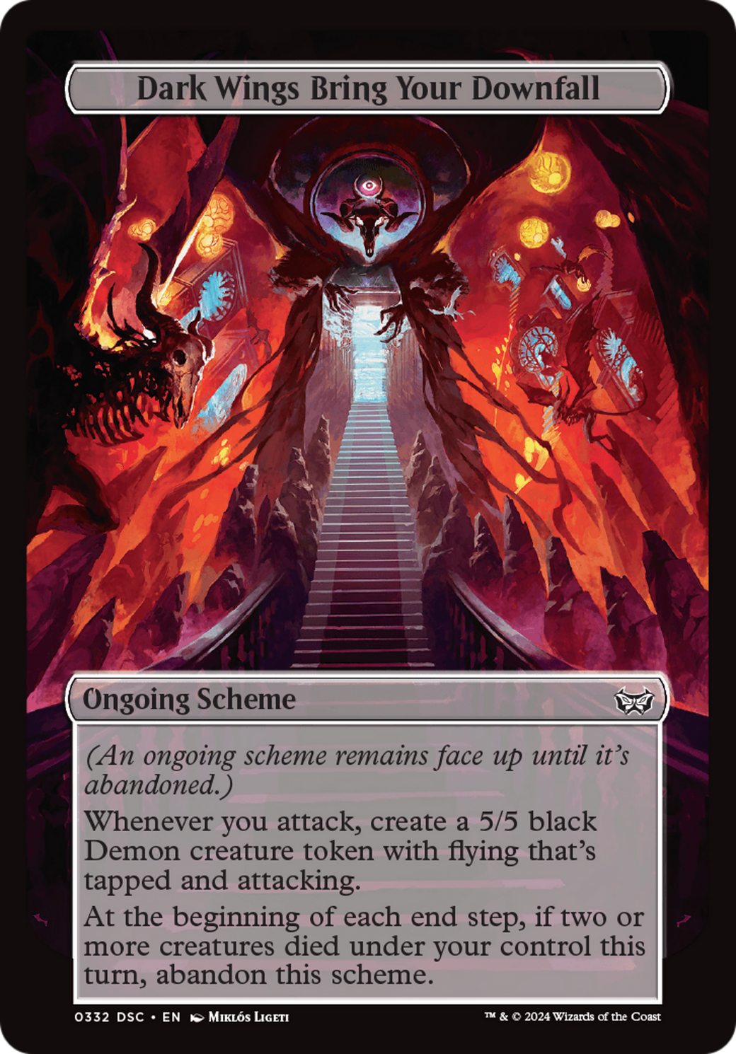 Dark Wings Bring Your Downfall (Full Art) [Duskmourn: Archenemy] | Gam3 Escape