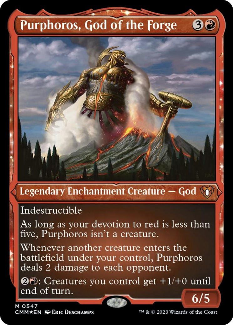 Purphoros, God of the Forge (Foil Etched) [Commander Masters] | Gam3 Escape