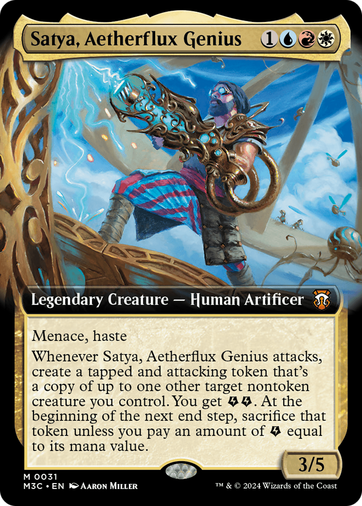 Satya, Aetherflux Genius (Extended Art) [Modern Horizons 3 Commander] | Gam3 Escape