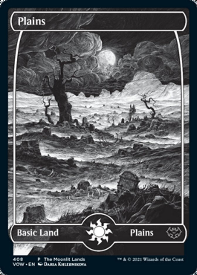 Plains (The Moonlit Lands) (Foil Etched) [Innistrad: Crimson Vow Promos] | Gam3 Escape