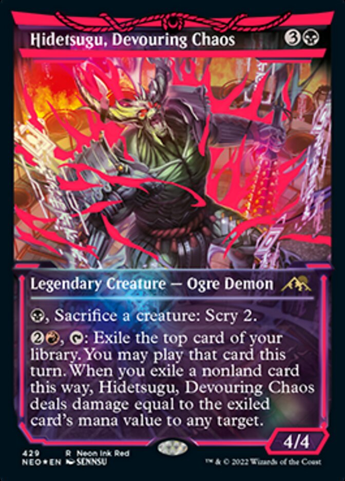 Hidetsugu, Devouring Chaos (Neon Ink Red) [Kamigawa: Neon Dynasty] | Gam3 Escape