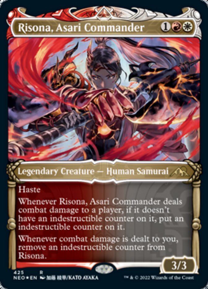 Risona, Asari Commander (Showcase) (Foil Etched) [Kamigawa: Neon Dynasty] | Gam3 Escape